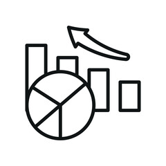 Pie chart with clean slices and outline forms a clear and minimal data icon.