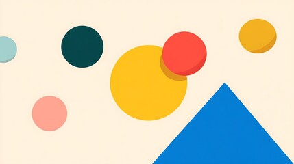 The background color is light and we have two simple 2D geometric figures. The figures have strong colors as contrast.