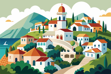 Mediterranean village landscape