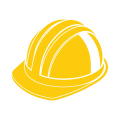 Yellow Hard Hat Safety Helmet Construction Worker Icon Graphic Design Element hardhat