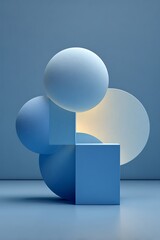 Minimalistic 3D illustration of interlocking geometric shapes, arranged in a harmonious abstract composition. clean matte surfaces, soft ambient lighting, subtle shadows.