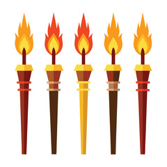 Torch set isolated on white background