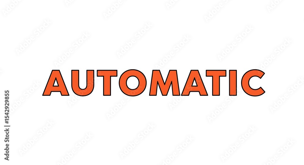 Poster automatic text displayed in orange outline letters