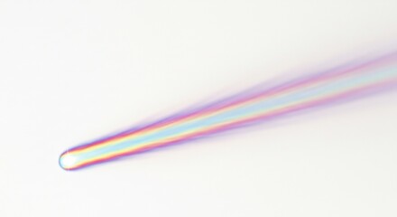 Rainbow Comet Trails Brightly Across White Background. AI Generated
