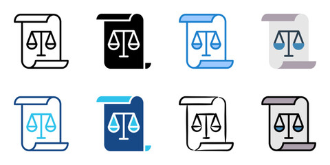 Legal icon set multiple style collection 
