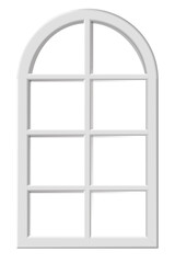 Windows with white frames set vector illustration. Various types plastic windows collection. Interior and exterior elements