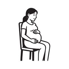pregnant woman sitting on a chair