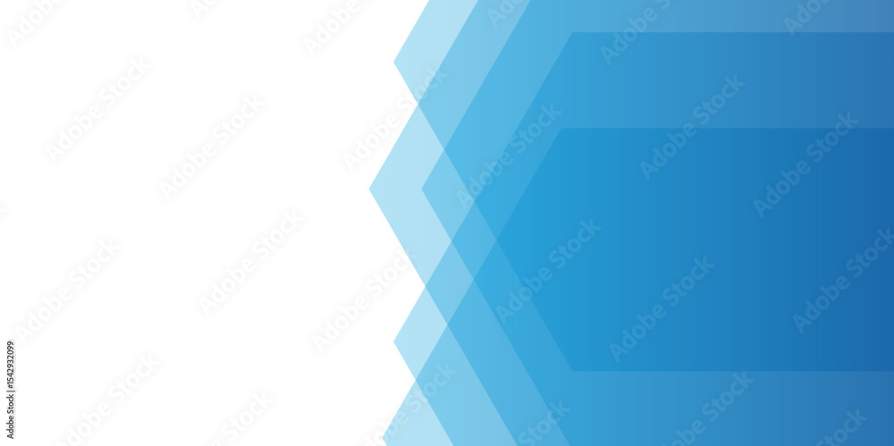 Poster abstract clean modern background with layered blue hexagons. smooth gradient from light blue to dark