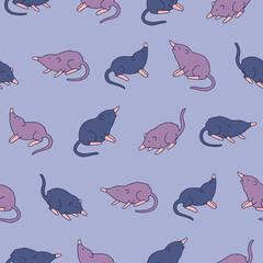 Obraz premium Vector Shrew Seamless Pattern Background for Print Fabric Surface Fashion Wrapping