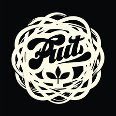 Minimalist hand drawn round logo rough circle outline design