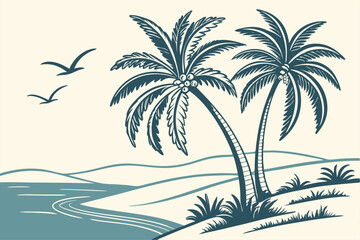 Coastal Calm: Vector Palm Tree Designs