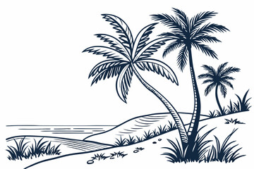 Palm Lines: Elegant Tropical Vector Art