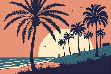 Paradise in Profile: Palm Tree Silhouettes
