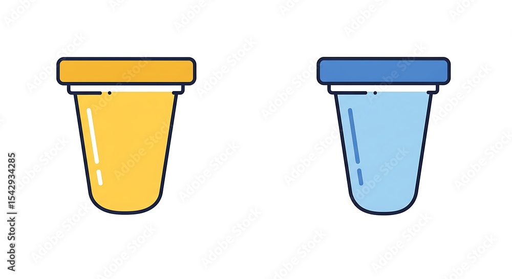 Poster comparing two cups with different colors and design
