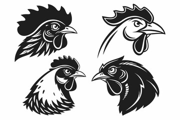 Obraz premium set of cartoon chicken