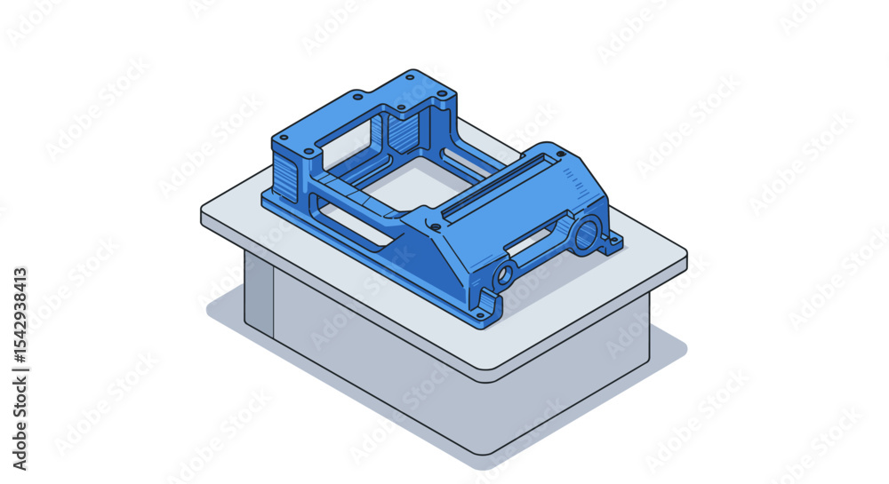 Aufkleber blueprint design of mechanical component on table for industrial engineering projects vector illustr