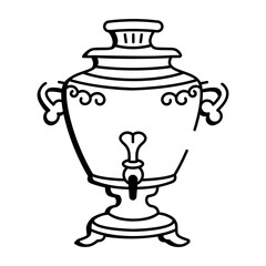 A hand drawn style icon of a samovar unit

