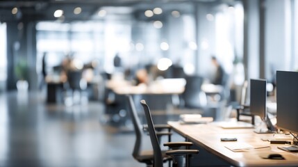 Modern Office Workspace With Desks And Computers Ideal For Zoom Meetings