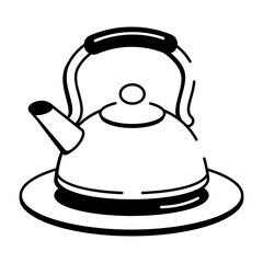 A drawing style icon showing a tea kettle pot
