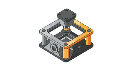 Fototapeta premium Isometric mechanical component design for engineering and manufacturing projects vector illustration isometric