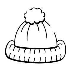 A sketchy style icon showing a snow hat
