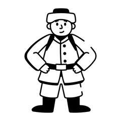 A drawing style icon of a russian man
