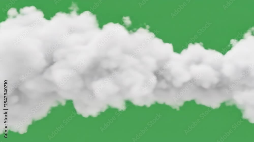 Poster white clouds against a green background for overlays presentations or graphic designs simple soft vi