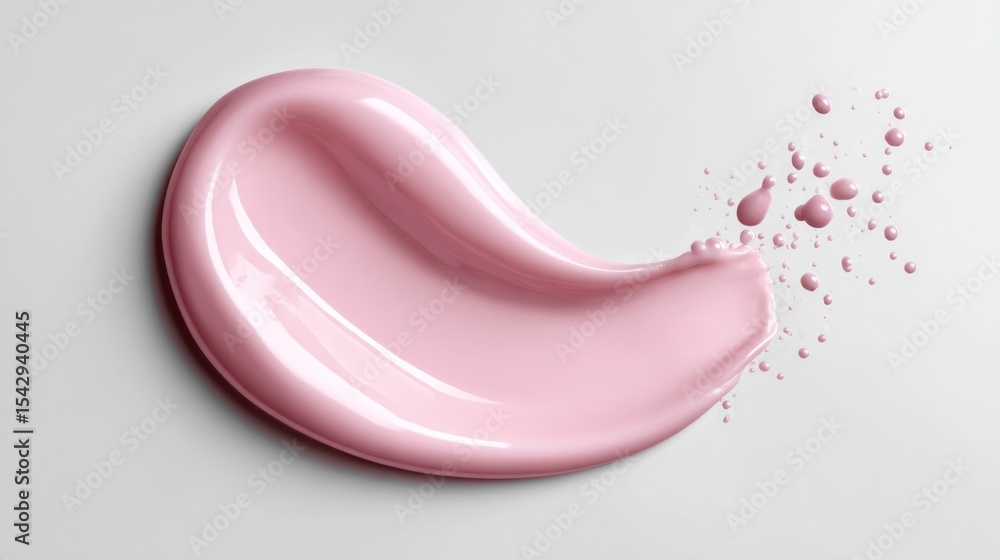 Poster pink paint splashing on white background creating dynamic shapes