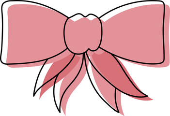 Set of Cute Decorative Bows – Red and Pink Ribbon Illustrations for Gifts and Celebrations