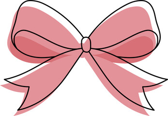 Set of Cute Decorative Bows – Red and Pink Ribbon Illustrations for Gifts and Celebrations