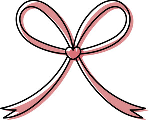 Fototapeta premium Set of Cute Decorative Bows – Red and Pink Ribbon Illustrations for Gifts and Celebrations