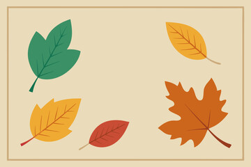 Fototapeta premium Vibrant Autumn Leaves A Colorful Collection of Fall Foliage Illustrations