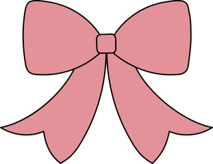 Set of Cute Decorative Bows – Red and Pink Ribbon Illustrations for Gifts and Celebrations