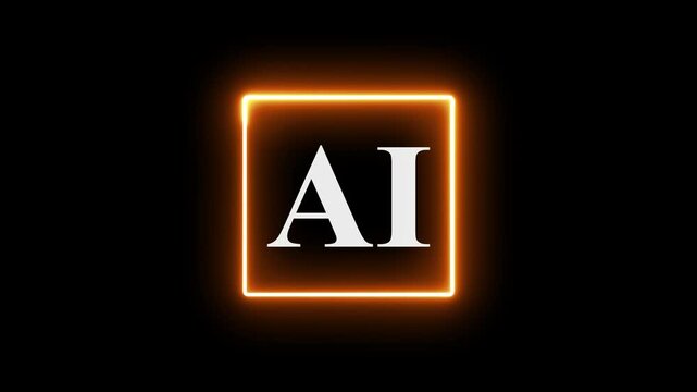 Ai Text Effect Technology Background Neon circle with the word