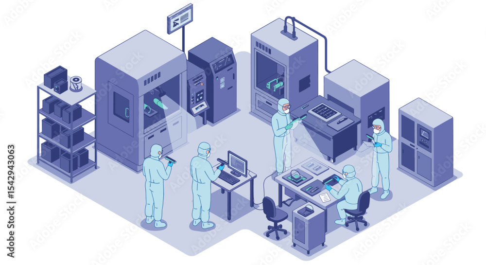 Aufkleber advanced technology in a modern laboratory setting for innovative research and development vector il