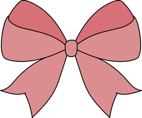 Set of Cute Decorative Bows – Red and Pink Ribbon Illustrations for Gifts and Celebrations