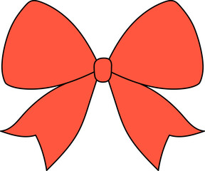Set of Cute Decorative Bows – Red and Pink Ribbon Illustrations for Gifts and Celebrations