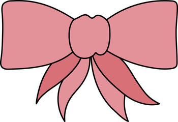 Set of Cute Decorative Bows – Red and Pink Ribbon Illustrations for Gifts and Celebrations