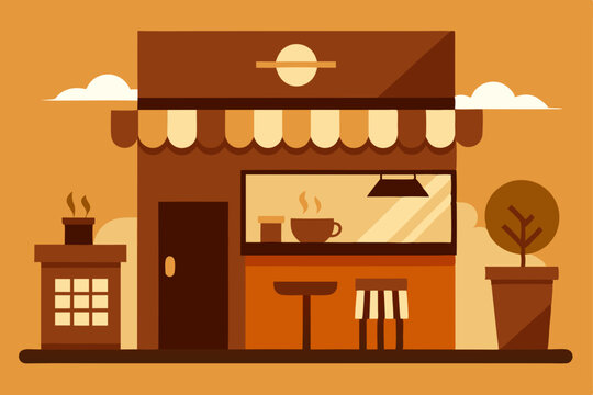 Cozy Coffee Shop Illustration Warm Autumn Vibes and Delicious Drinks