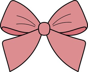 Set of Cute Decorative Bows &ndash; Red and Pink Ribbon Illustrations for Gifts and Celebrations