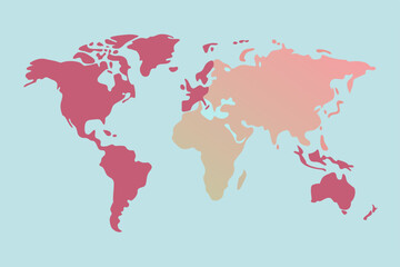 Obraz premium Global Perspective A World Map Illustrating Geographic Regions and Continents