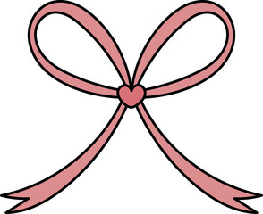 Fototapeta premium Set of Cute Decorative Bows – Red and Pink Ribbon Illustrations for Gifts and Celebrations