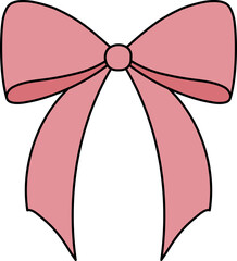 Set of Cute Decorative Bows &ndash; Red and Pink Ribbon Illustrations for Gifts and Celebrations