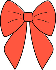 Set of Cute Decorative Bows – Red and Pink Ribbon Illustrations for Gifts and Celebrations