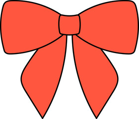 Set of Cute Decorative Bows – Red and Pink Ribbon Illustrations for Gifts and Celebrations