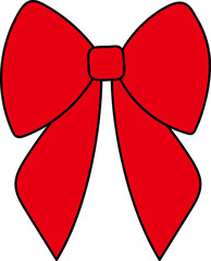 Set of Cute Decorative Bows – Red and Pink Ribbon Illustrations for Gifts and Celebrations