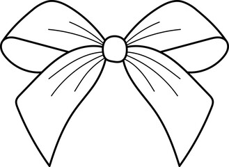 Bow Line Art Set – Black and White Ribbon Outlines for Coloring and Decoration