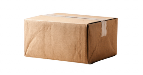 Cardboard Box on Black Background