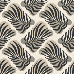 Trendy minimalist seamless botanical pattern with abstract creative hand drawn composition