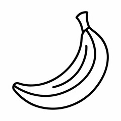Pisang Raja Banana Line Art on White Background